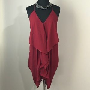 Cranberry Open Back Drape Dress